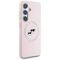 Karl Lagerfeld Silicone Double Heads And Circle MagSafe Samsung Galaxy S25 Case Pink - Samsung Cases - Cases - Techbox