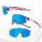 Rockbros Polarized Cycling Glasses with UV Protection and Corrective Insert Blue Lenses - USA Pattern - White - Bicycle - Sports & Fitness - Techbox