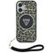 Guess HC IML Leopard Triangle Cord Strap MagSafe iPhone 16 Case - Brown | Techbox