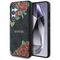 Guess Leather 4G Flowers Print Metal Classic Logo MagSafe Case for Samsung Galaxy S25 - Black - Samsung Cases - Cases - Techbox