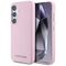 Karl Lagerfeld Saffiano Full Wrapped Elongated Metal Logo MagSafe Case for Samsung Galaxy S25 - Pink | Techbox