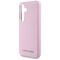 Karl Lagerfeld Saffiano Full Wrapped Elongated Metal Logo MagSafe Case for Samsung Galaxy S25 - Pink | Techbox