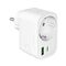 Puro 20W Power Delivery Charger with Schuko Plug and Socket 1x USB-C + 1x USB-A - White | Techbox