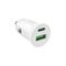 Puro Pro Lite Car Charger 1x USB-A + 1x USB-C Power Delivery 20W - White | Techbox