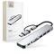 Tech-Protect HB06 HUB Adapter 8in1 TYPE-C + USB2.0 + USB3.0 + SD/TF + AV3.5 - gray - USB Hubs & Card Readers - Peripherals - Techbox