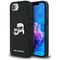 Karl Lagerfeld Fixed Glitter Karl&amp;Choupette Heads Metal Pin iPhone 16e Case - Black | Techbox