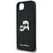 Karl Lagerfeld Fixed Glitter Karl&amp;Choupette Heads Metal Pin iPhone 16e Case - Black | Techbox