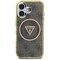 Guess IML Metal Glitter 4G Circle Triangle MagSafe Case for iPhone 16 - Brown | Techbox