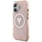 Guess IML Metal Glitter 4G Circle Triangle MagSafe case for iPhone 16 - pink | Techbox