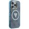 Guess IML Metal Glitter 4G Circle Triangle MagSafe Case for iPhone 16 Pro - Blue | Techbox