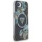 Guess IML Metal Glitter Flowers Triangle MagSafe case for iPhone 16e - black | Techbox