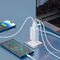 Wozinsky GaN 65W Charger with USB-A 2xUSB-C Ports with 65W USB-C Cable - White