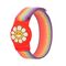 Apple AirTag Kids Nylon Wrist Strap Case - with Flower and Rainbow Stripe | Techbox