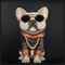Nimmy Crossbody Glasses Cool Dog Shoulder Bag - Black