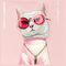 Nimmy Glasses Cool Cat Case for iPhone 16 Pro - Pink | Techbox