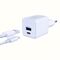 3mk Hyper GaN Charger 20W QC4+ PD PPS USB-C USB-A Wall Charger - White