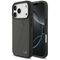 Mercedes Leather Large Laurel Leave MagSafe Case for iPhone 17 Pro - Black and Gray | Techbox