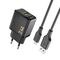 Dudao A23LEU 2.4A GaN EU USB-A Wall Charger with USB-A to Lightning Cable - Black | Techbox