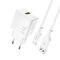 Dudao A23TEU 2.4A GaN USB-A Wall Charger with USB-A - USB-C Cable - White - Travel Chargers - Smartphone Chargers - Techbox