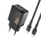 Dudao A26TCEU PD QC 25W GaN USB-A USB-C Wall Charger with USB-C Cable - Black - Travel Chargers - Smartphone Chargers - Techbox