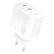 Dudao A28PEU PD 45W GaN 2xUSB Wall Charger - White - Travel Chargers - Smartphone Chargers - Techbox
