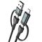 3mk Hyper Cable N-SERIES 2 in 2 USB-A / USB-C and USB-C / Lightning 1.2m QC 3.0 9V/2A 60W - black