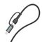 3mk Hyper Cable N-SERIES 2 in 2 USB-A / USB-C and USB-C / Lightning 1.2m QC 3.0 9V/2A 60W - black