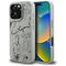Karl Lagerfeld Grained Pattern &amp; Logo MagSafe Case for iPhone 16 Pro - Gray