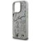 Karl Lagerfeld Grained Pattern &amp; Logo MagSafe Case for iPhone 16 Pro Max - Gray