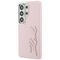 Karl Lagerfeld Grained Signature Metal Resin Logo Case for Samsung Galaxy S26 Ultra - Pink