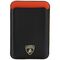 Lamborghini Urus D8 Genuine Leather MagSafe Magnetic Phone Wallet - Black and Red