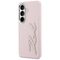 Karl Lagerfeld Grained Signature Metal Resin Logo Case for Samsung Galaxy S26 - Pink