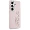 Karl Lagerfeld Grained Signature Metal Resin Logo Case for Samsung Galaxy S26 - Pink