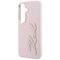 Karl Lagerfeld Grained Signature Metal Resin Logo Case for Samsung Galaxy S26 - Pink