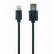 Gembird CC-USB2-AMLM-1M lightning cable Black | Techbox