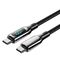 Vention Cotton Braided USB 2.0 C Male to C Male 5A Cable With LED Display 1.2M Black Zinc Alloy Type | Techbox