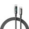 Vention Cotton Braided USB 2.0 C Male to C Male 5A Cable With LED Display 1.2M Black Zinc Alloy Type | Techbox