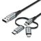 Vention USB 2.0 A Male to 3-in-1 Micro-B&USB-C&Lightning Male Cable 1M Gray Aluminum Alloy Type | Techbox