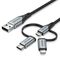 Vention USB 2.0 A Male to 3-in-1 Micro-B&USB-C&Lightning Male Cable 1M Gray Aluminum Alloy Type | Techbox