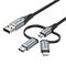 Vention USB 2.0 A Male to 3-in-1 Micro-B&USB-C&Lightning Male Cable 1M Gray Aluminum Alloy Type | Techbox