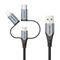 Vention USB 2.0 A Male to 3-in-1 Micro-B&USB-C&Lightning Male Cable 1M Gray Aluminum Alloy Type | Techbox