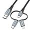 Vention USB 2.0 A Male to 3-in-1 Micro-B&USB-C&Lightning Male Cable 1M Gray Aluminum Alloy Type | Techbox