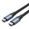 Vention USB 4.0 5A 40Gbps USB-C to C cable, braided, 1m | Techbox