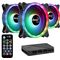 Aerocool DUO12PRO Kit 3xFan 12cm ARGB LED Dual Ring Antivibration 6 Pins Black | Techbox