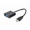 Gembird A-HDMI-VGA-04 video cable adapter 0.15 m VGA (D-Sub) HDMI Type A (Standard) Black | Techbox