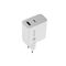 NATEC RIBERA GAN CHARGER 1x USB-A + 1x USB-C 65W WHITE - Travel Chargers - Smartphone Chargers - Techbox