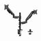Gembird MA-DA2P-02 Adjustable desk 2-display mounting arm, 17”-32”, black | Techbox