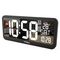 Large Digital Clock Wall Mount Free Standing with Temperature Sensor 37x17cm LCD Display Power Adapter & Battery Operated - Clocks - Home - Techbox