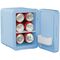 ELLE 4L mini fridge with LED make-up mirror, blue | Techbox