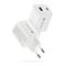 GaN mains charger with 1 x USB and 1 x USB-C Quick Charge 4.0 45W, white | Techbox